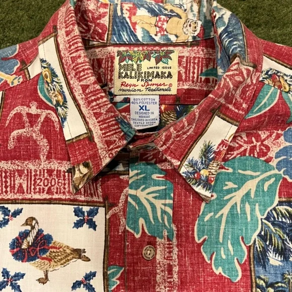 VTG Reyn Spooner Mele Kalikimaka 2006 Limited Christmas Hawaiian Shirt XL - Picture 2 of 6